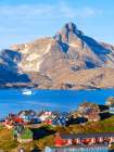 Town Tasiilaq (former Ammassalik), the biggest town in Greenland., autumn Art Print